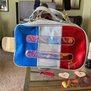 Betsey Johnson Blue Silver Red Colorblock Crossbody Bag